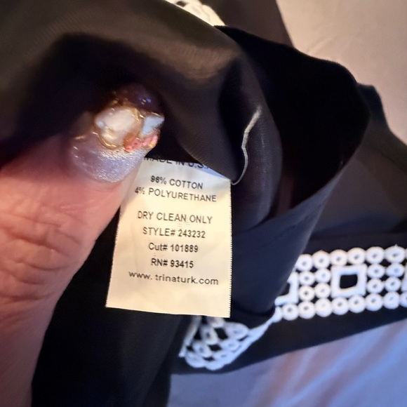 Trina Turk Black/White halter Dress with cutouts size 2/XS - Picture 9 of 11